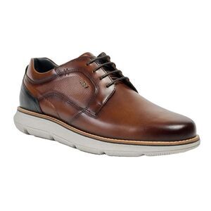 POD Mens Finch Italian Leather Casual Derby Shoes / Cognac
